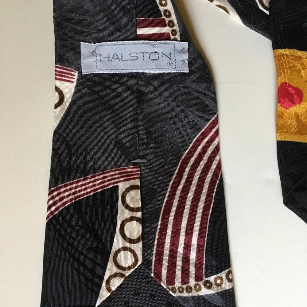 Set of 3 Vintage 1980’s-90’s Men’s Abstract Silk Ties Halston